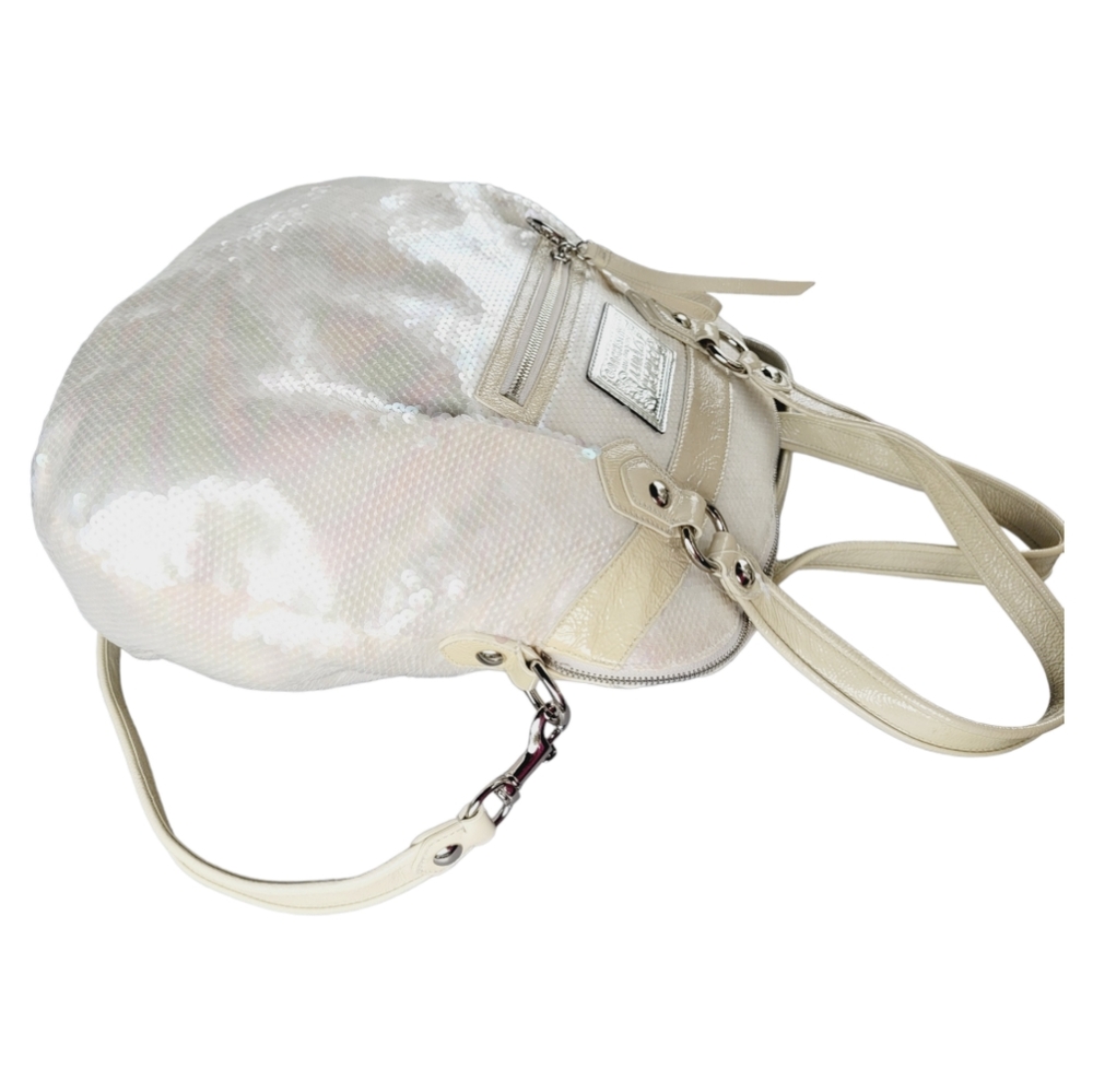 Coach Poppy Spotlight Sequins Bag Opal Pearl White Purse Ltd Edition vintage. - Picture 3 of 13